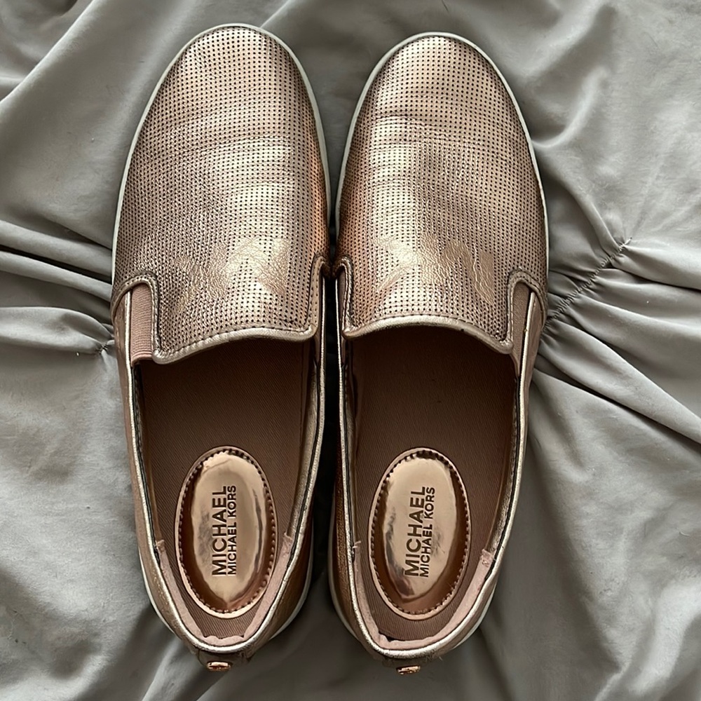 Michael Kors rose gold slip on